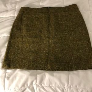 Ann Taylor LOFT Gold Mini Fully Lined Skirt